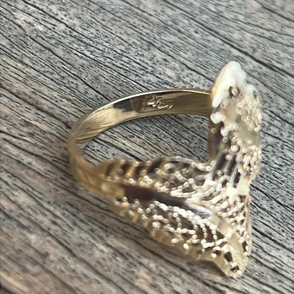Vintagege 14k solid yellow gold ring mesh - Picture 7 of 9